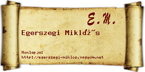 Egerszegi Miklós névjegykártya